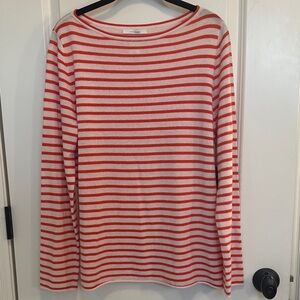 NWT Nordstrom cashmere orange and white stripe sweater - XL